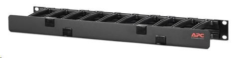 APC Horizontal Cable Manager, 1U x 4" Deep, Single-Sided with Cover