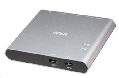 ATEN 2-Port USB-C Gen 1 Dock Switch with Power Pass-through