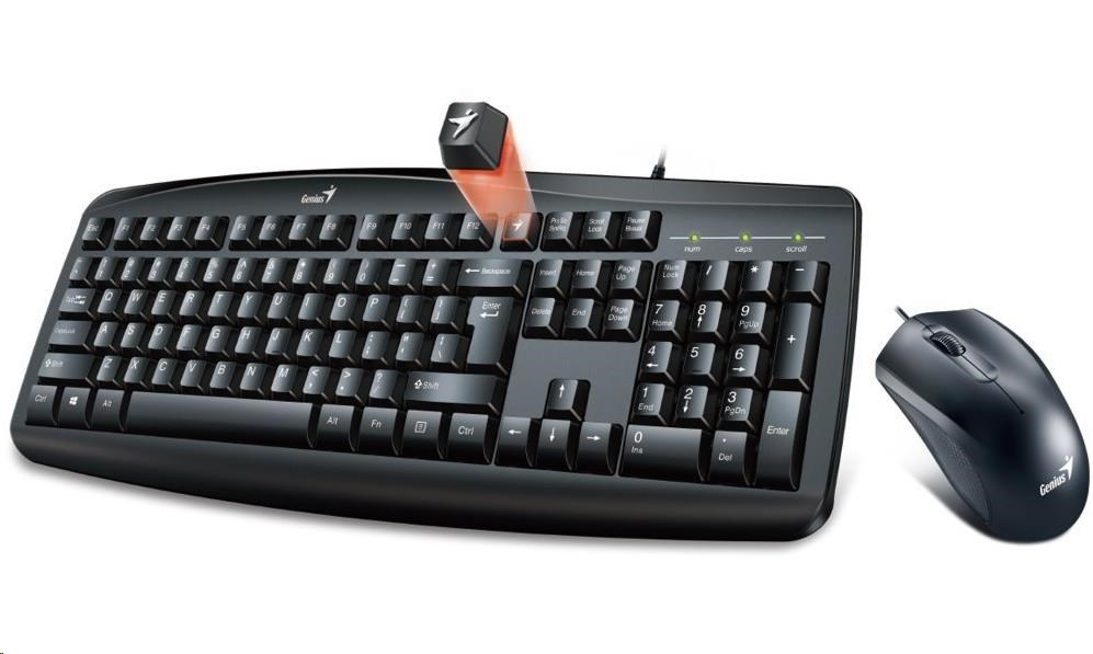 GENIUS klávesnice s myší Smart KM-200/ Drátový set/ USB/ černá/ CZ+SK layout