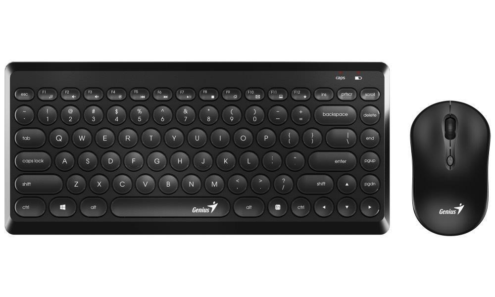 GENIUS set klávesnice s myší LuxeMate Q8000/ 2,4GHz mini receiver/ USB/ černá/ retro design/ CZ+SK layout