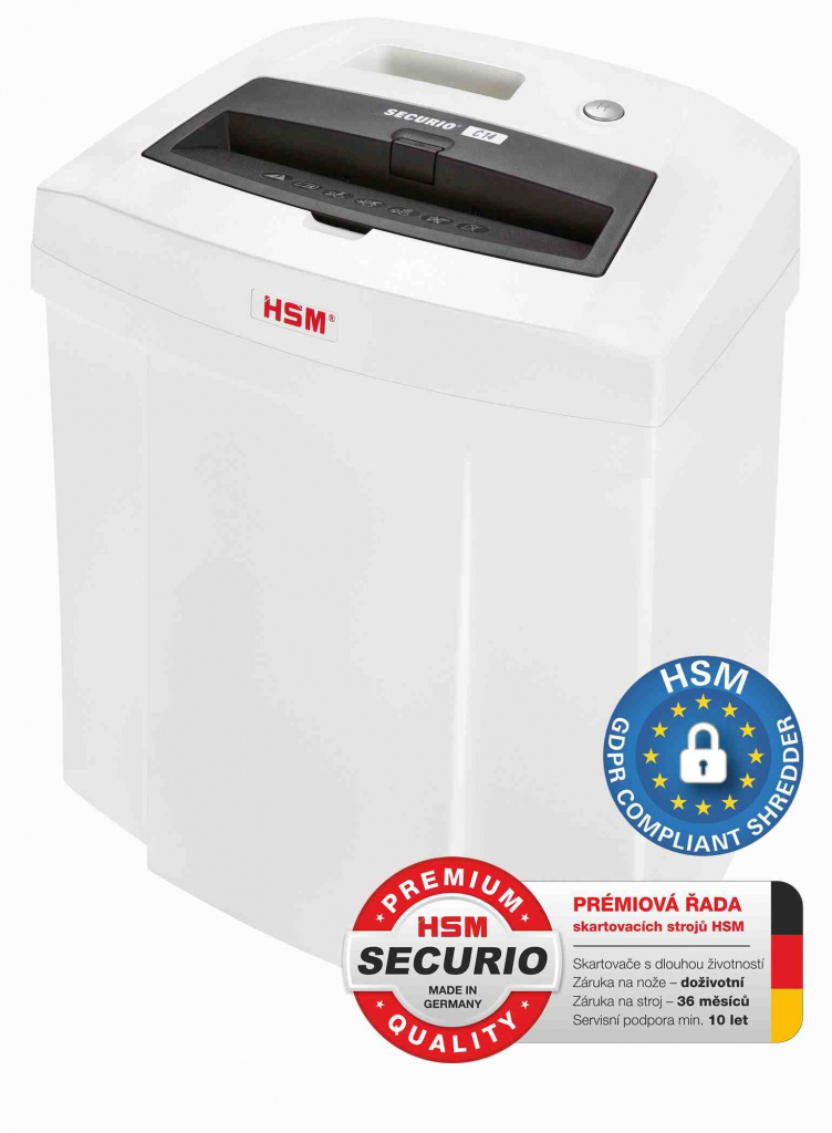 HSM skartovač Securio C14 (řez: Kombinovaný 4x25mm | vstup: 225mm | DIN: P-4 (3) | papír, sponky, plast. karty )