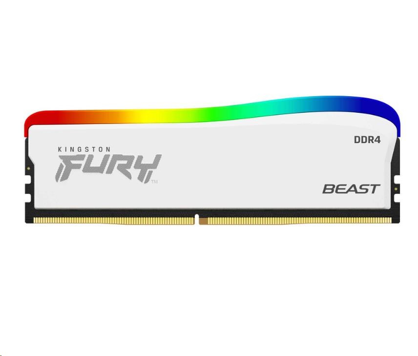 KINGSTON DIMM DDR4 8GB 3200MT/s CL16 FURY Beast Bílá RGB SE