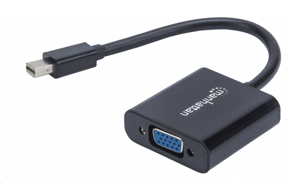 MANHATTAN Převodník, Mini DisplayPort na VGA, Mini-DP-Male/HD15-Female, černý