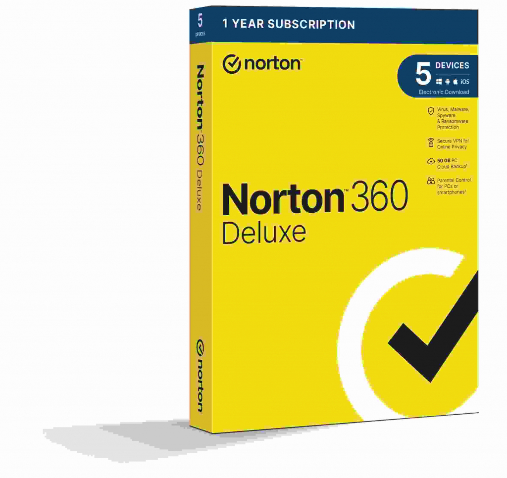 NORTON 360 DELUXE 50GB +VPN 1 uživatel pro 5 zařízení na 1 rok - BOX