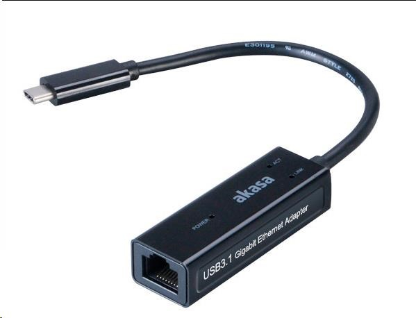 AKASA adaptér USB Type-C na Gigabit Ethernet (RJ 45)