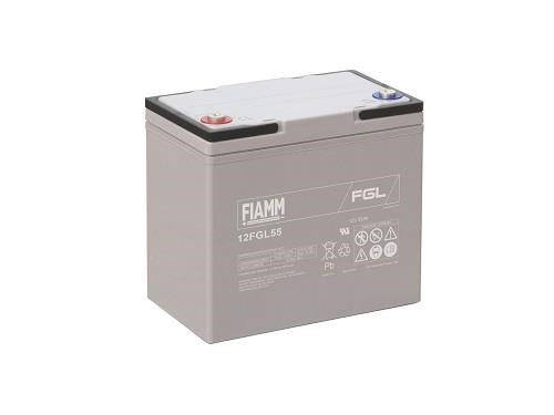 Baterie - Fiamm 12 FGL55 (12V/55Ah - M6) životnost 10let