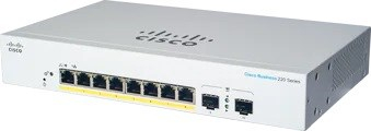Cisco switch CBS220-8P-E-2G (8xGbE,2xSFP,8xPoE+,65W,fanless)