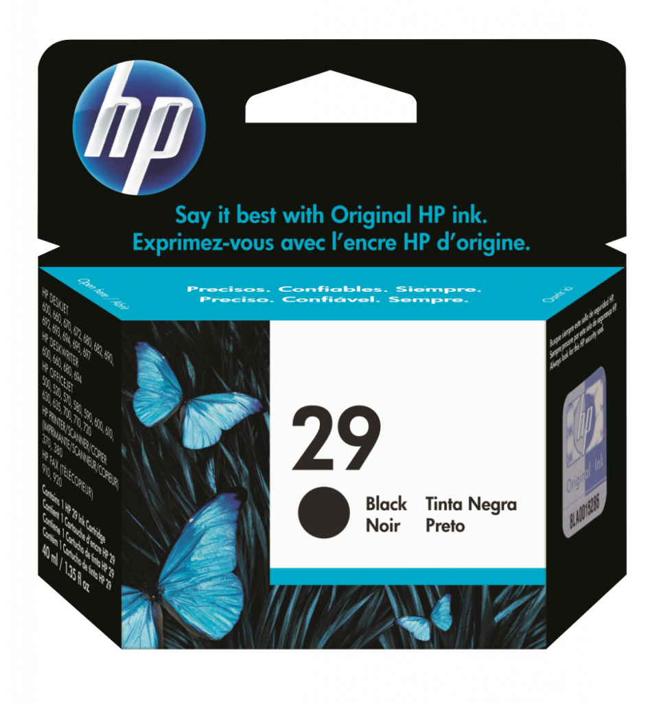HP black cartridge č. 29, 40 ml [51629A] - Ink náplň