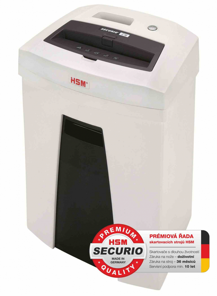 HSM skartovač Securio C16 (řez: Podélný 3.9mm | vstup: 225mm | DIN: P-2 (2) | papír, sponky, plast. karty )