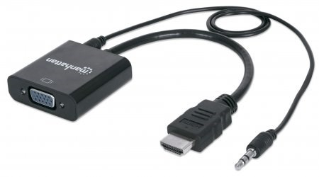 MANHATTAN převodník z HDMI na VGA + audio (HDMI Male to VGA Female, with audio, Blister)