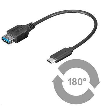 PREMIUMCORD Adaptér USB 3.1 C/male - USB 3.0 A/female, OTG, 0,2m