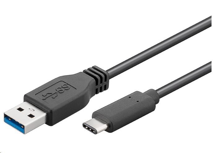 PremiumCord Kabel USB 3.1 konektor C/male - USB 3.0 A/male, černý, 1m