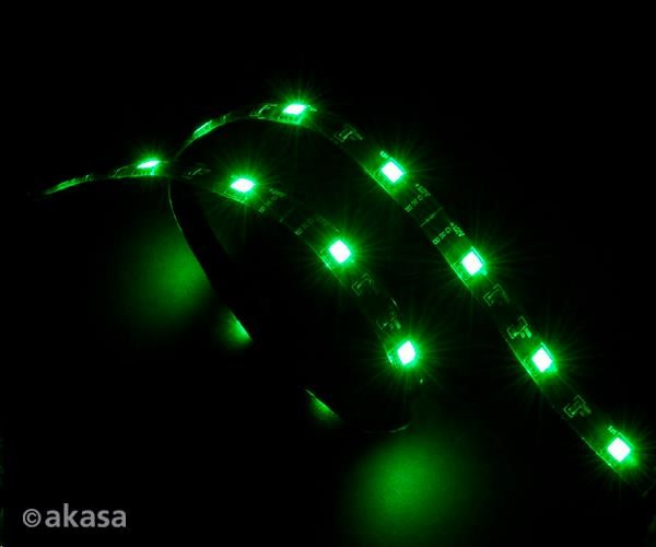 AKASA LED pásek Vegas, Molex 12V napájení, 60cm, zelený