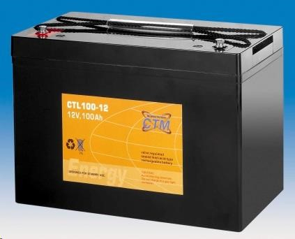 Baterie - CTM CTL 100-12 (12V/100Ah - M6), životnost 10-12let
