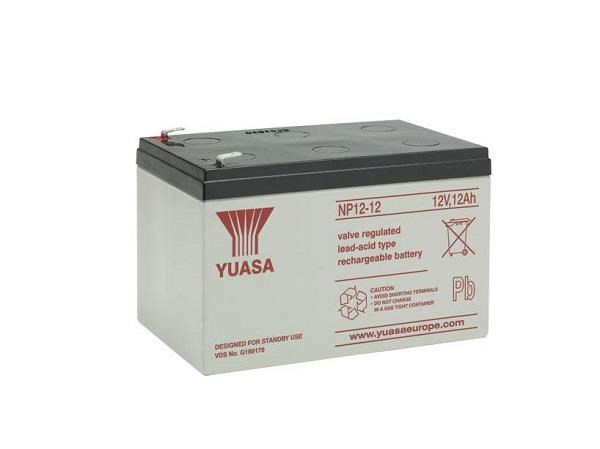 Baterie - YUASA NP12-12 (12V/12Ah - Faston F2 250), životnost 5let