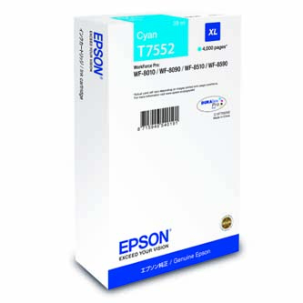 Epson originální ink [C13T755240], T7552, XL, cyan, 4000str., 39ml, 1ks, Epson WorkForce