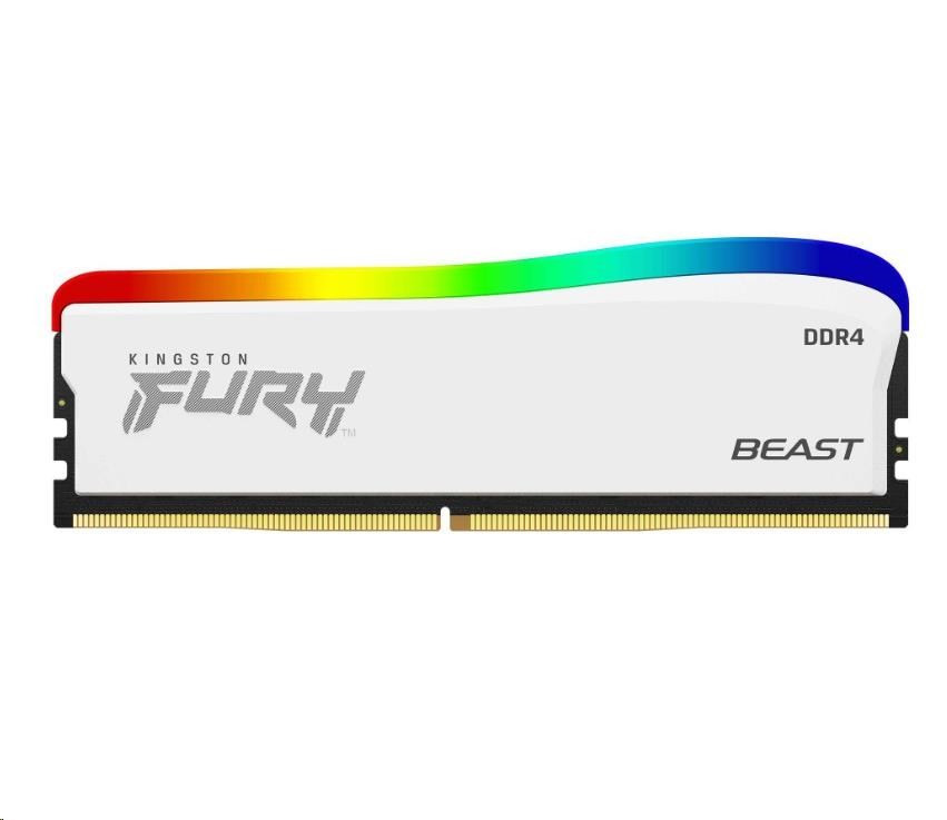KINGSTON DIMM DDR4 16GB 3600MT/s CL18 FURY Beast Bílá RGB SE