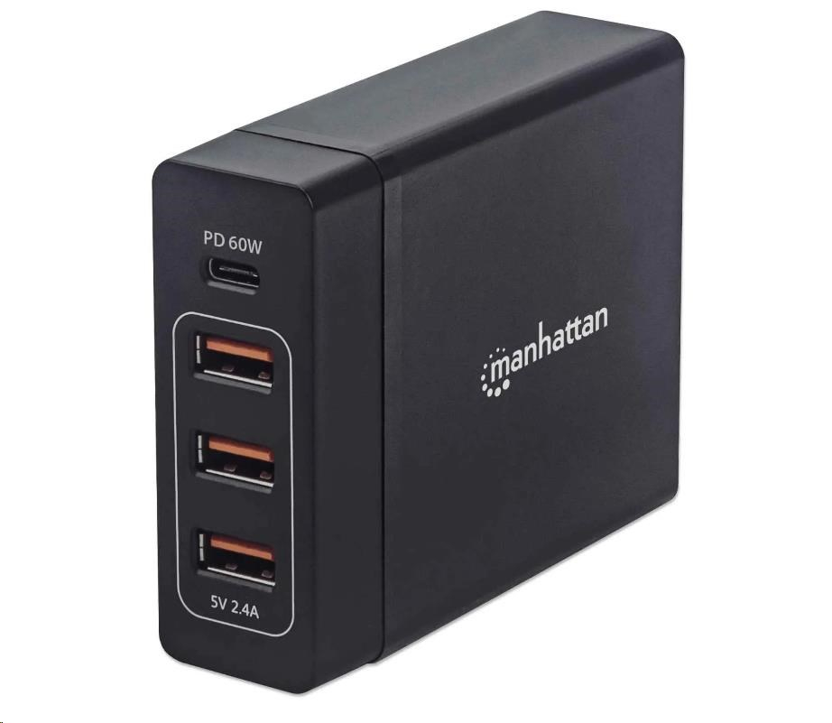 MANHATTAN USB nabíjecí stanice Power Delivery Charging Station – 72 W, černá