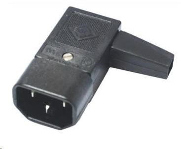 PREMIUMCORD Konektor napájecí 230V na kabel (samec, IEC C14), úhlový