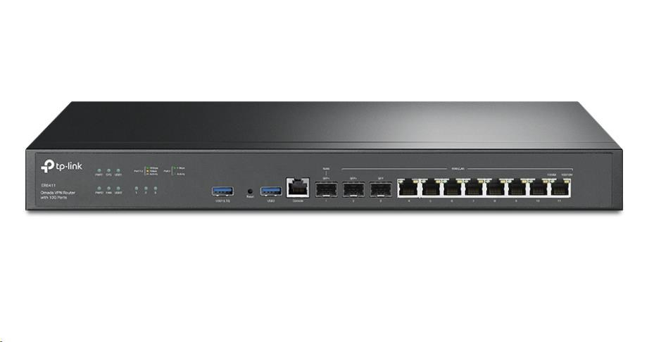 TP-Link ER8411 OMADA VPN router (2xSFP+(1xWAN,1xWAN/LAN),1xSFP WAN/LAN,8xGbELAN/WAN,1xConsole,2xUSB3.0)