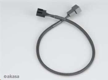 AKASA prodlužovací kabel k PWM ventilátoru, 30cm  (4pin pro PWM, 3pin ventilátory), 4ks v balení