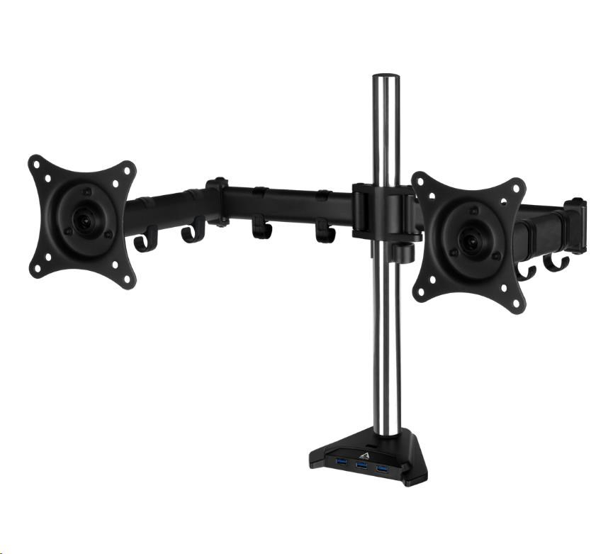 ARCTIC stolní držák Z2 Pro (Gen3) pro 2x LCD do 34", nosnost 2x15kg, 4x USB HUB, černý (black)