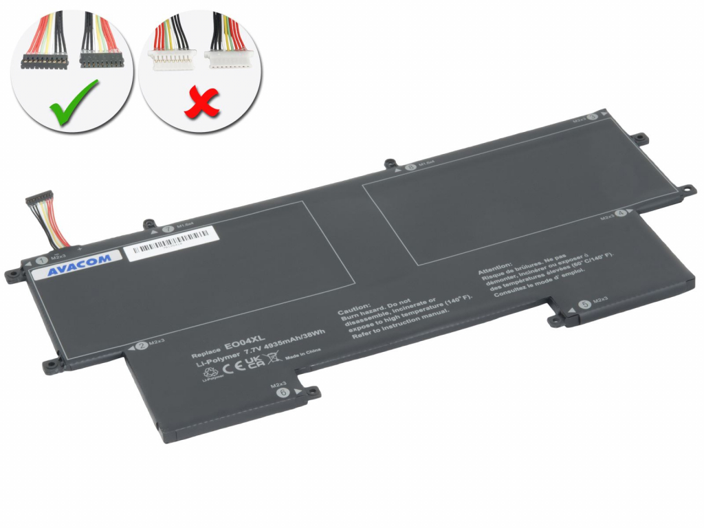 AVACOM baterie pro HP EliteBook Folio G1 Li-Pol 7,7V 4935mAh 38Wh - černý konektor