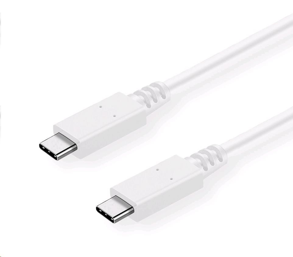 C-TECH kabel USB 3.2, Type-C (CM/CM), PD 100W, 20Gbps, 2m, bílý