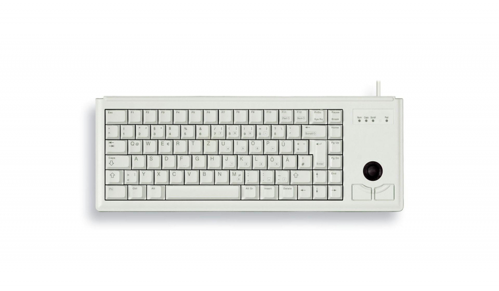 CHERRY klávesnice G84-4400, trackball, ultralehká, USB, EU, šedá