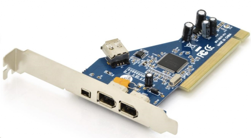 DIGITUS IEEE 1394a Interface Card, PCI, 4 Port2x6-Pin+1x4-Pin Extern, 1x6-Pin Intern PnP, VIA VT6306 chipset
