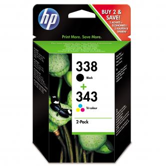HP Combopack black č.338, 480 str. + 3-barevná č.343, 330 str. [SD449EE] - Ink náplň