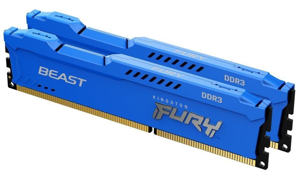 KINGSTON DIMM DDR3 16GB (Kit of 2) 1600MT/s CL10 FURY Beast Modrá