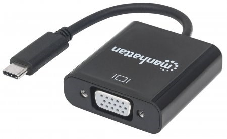 MANHATTAN převodník z USB-C 3.1 na VGA (Type-C Male to VGA Female, Black)