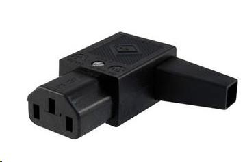PREMIUMCORD Konektor napájecí 230V na kabel (samice, IEC C14), úhlový
