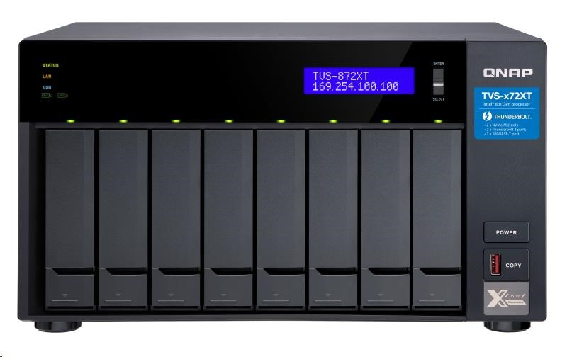 QNAP TVS-872XT-i5-16G (6C/1,7-3,3GHz/16GBRAM/8xSATA/2xM.2/2xGbE/1x10GbE/1xUSB3.0/4xUSB3.1/2xPCIe/1xHDMI/2xTB3)