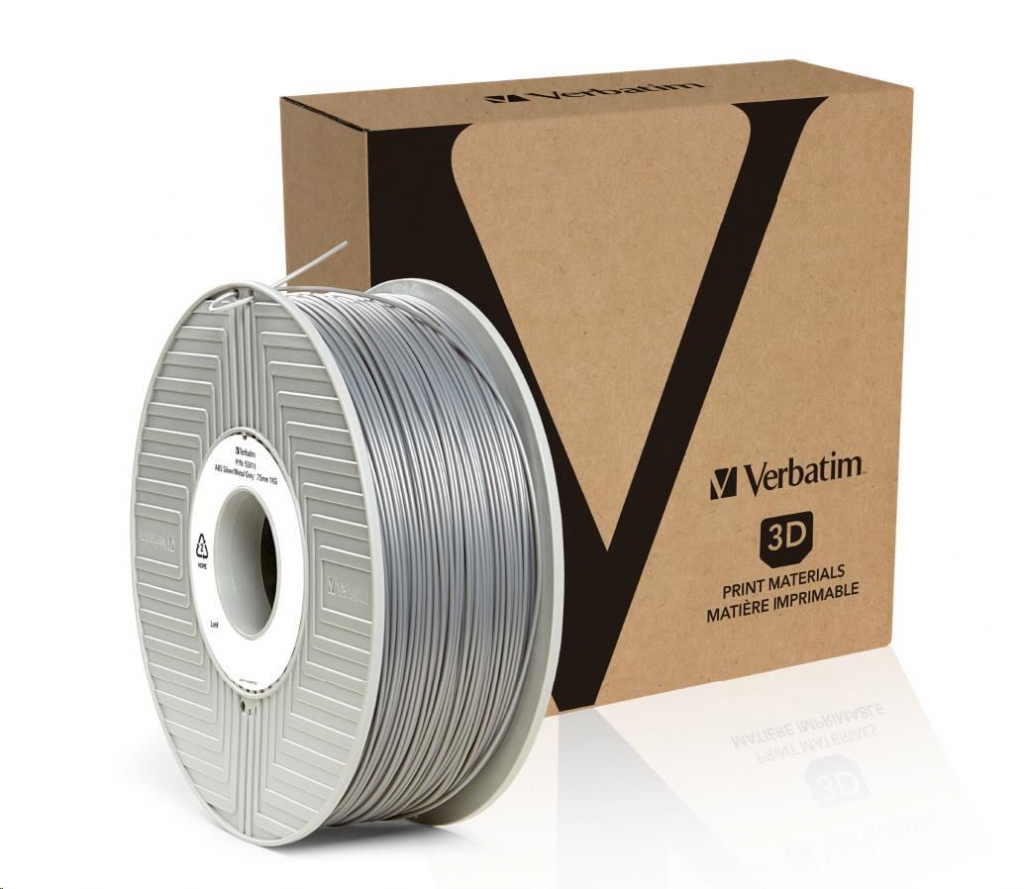 VERBATIM 3D Printer Filament ABS 1.75mm, 404m,1kg silver/metal grey (OLD PN 55016)