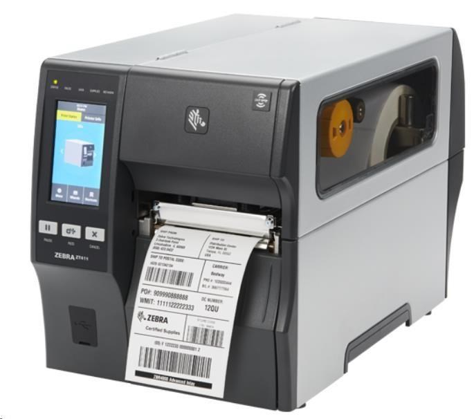 Zebra ZT411,průmyslová 4" tiskárna,(203 dpi),disp. (colour),RTC,RFID,EPL,ZPL,ZPLII,USB,RS232,BT,Ethernet