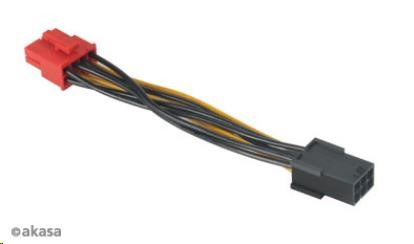 AKASA kabel  redukce napájení z 6pin PCIe na 8pin PCIe 2.0, 10cm