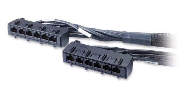 APC Data Distribution Cable, CAT6 UTP CMR 6xRJ-45 Black, 11ft (3.3M)
