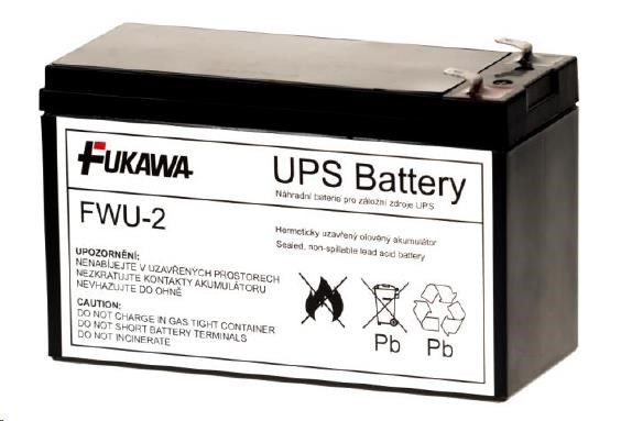 Baterie - FUKAWA FWU-2 náhradní baterie za RBC2 (12V/7,2Ah, Faston 250), životnost 5let