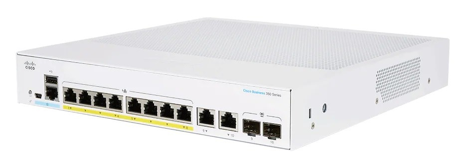 Cisco switch CBS250-8PP-E-2G (8xGbE,2xGbE/SFP combo,8xPoE+,45W,fanless) - REFRESH