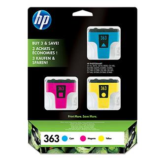 HP cartridge č. 363, multipack 3 kazet, c, m, y [CB333EE] - Ink náplň
