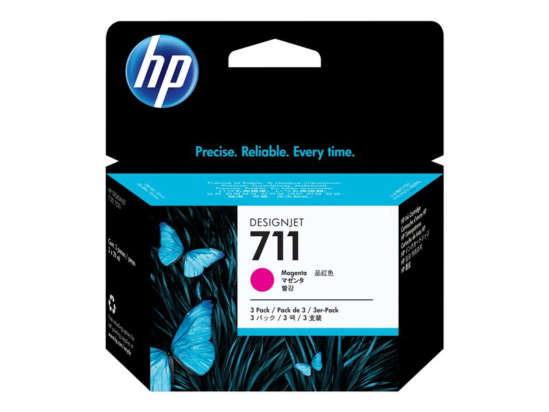 HP DesignJet T120, T520,HP originální ink [CZ135A], No.711, magenta, 3x29ml//1