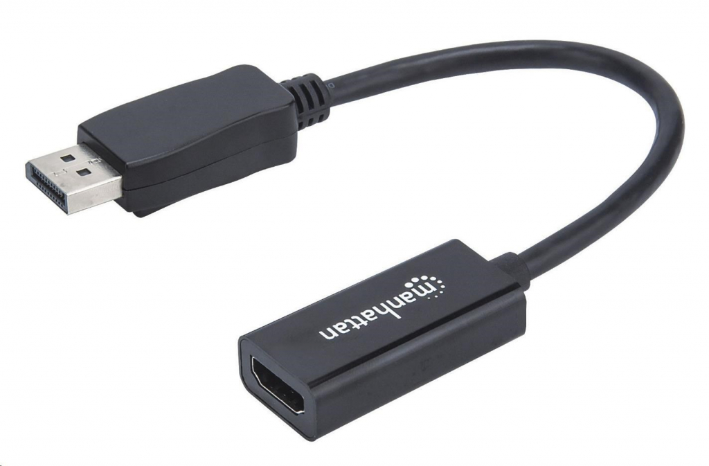 MANHATTAN Adaptér, DisplayPort, DP-Male/HDMI-Female, černý
