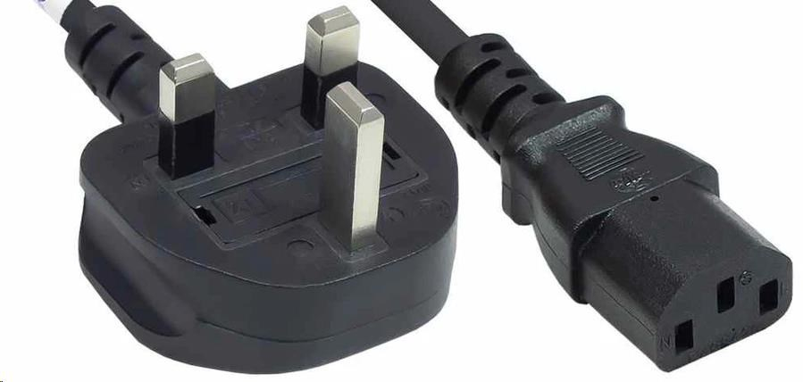 Manhattan nabíjecí kabel, Power Cord UK 3-pin, C13 to BS 1363 (UK plug), 1.8m, černá
