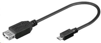 PREMIUMCORD Redukce USB 2.0 A - Micro B OTG, kabel (F/M, On The Go kompatibilní)