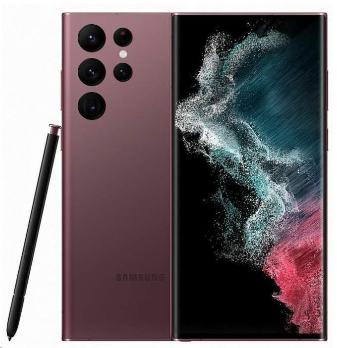 Samsung Galaxy S22 Ultra (S908), 8/128 GB, 5G, DS, EU, vínově-červená