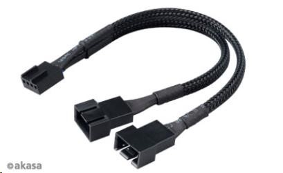 AKASA kabel rozdvojka pro ventilátory, 1x 4-pin fan na 2x 4-pin, 15cm