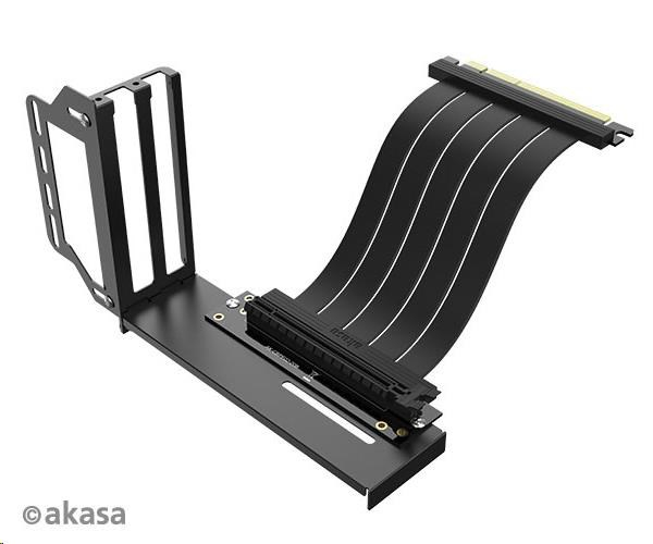 AKASA RISER BLACK PRO, Vertical GPU Holder + Premium PCIe 3.0 Riser cable