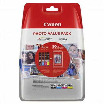 Canon Pixma iP7250,iP8750,iX6850,Canon originální ink [6443B006], CLI-551XL C/M/Y/BK//1